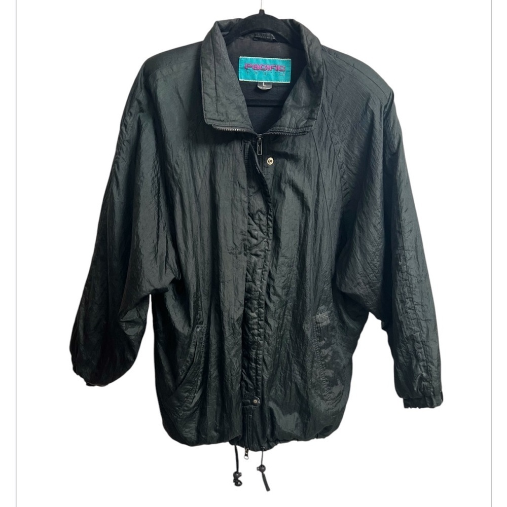 vintage pacific trail wind breaker black size Large